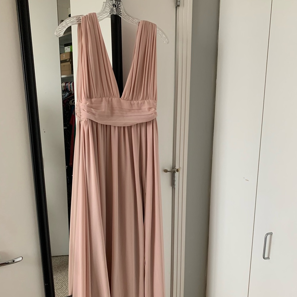 Lulus Blush Bridesmaid dress.